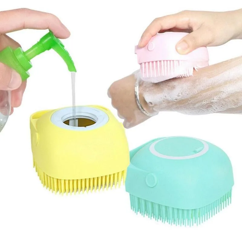 

Massage Back Scrub Showers Bubble Non-toxic Brushes Bath Brush with Hook Soft Silicone Baby Showers Cleaning Mud Dirt Remover