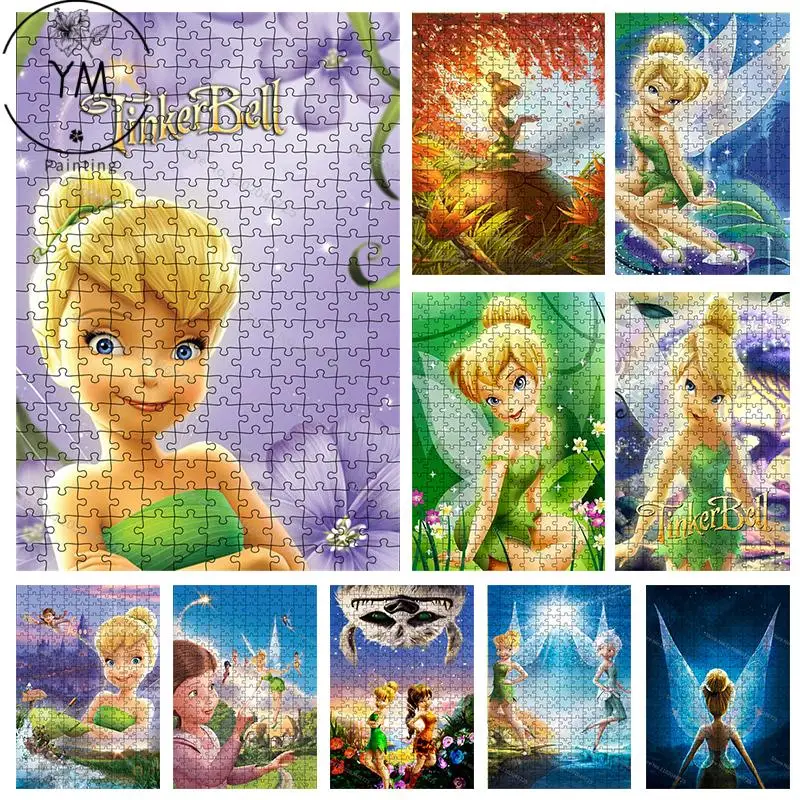 

Disney Cartoon Puzzle Tinkerbell Pattern 1000 Pieces Wooden Puzzle HD Printing For Adult Kids Collection Hobby Birthday Gift