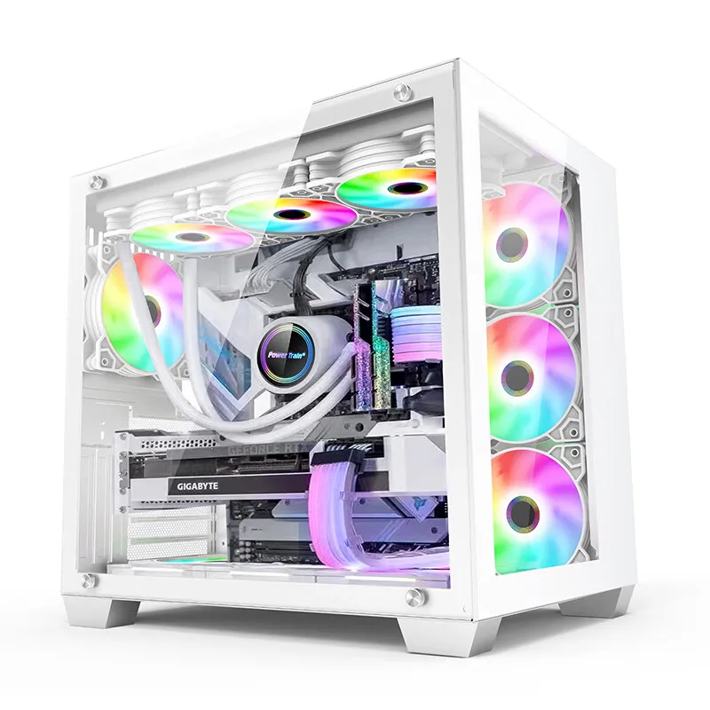 

Power Train Seaview Room Desktop Computer Case Standard Edition Side Transparent Chassis Support EATX ATX ITX 360 Water Cooler