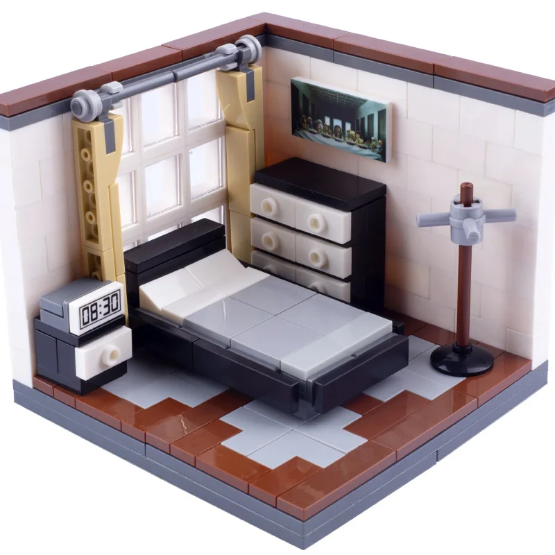 MOC город церковь офис больница душевая комната сборка строительных блоков