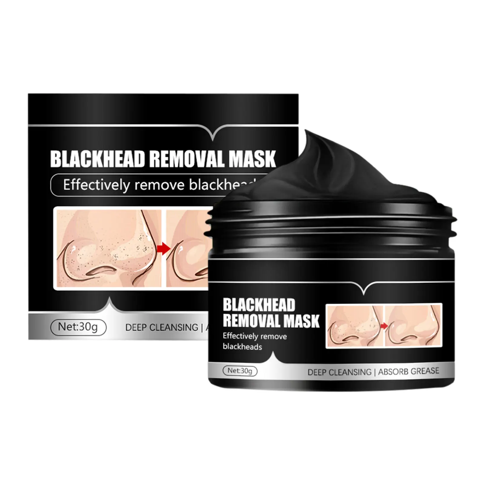 

1pc 30 Ml Bamboo Charcoal Blackhead Remover Face Mask Care Against Black Dots Mask Remove Black Dots Beauty Skincare Nose Mask
