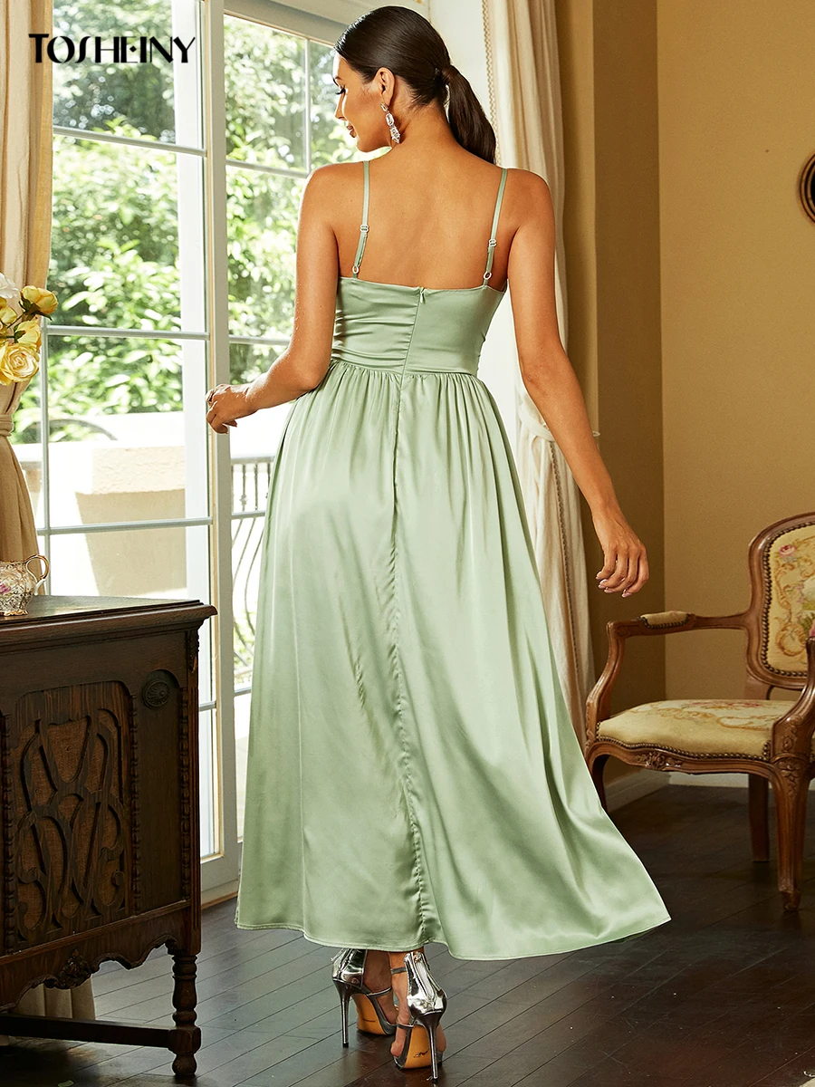 Сексуальное вечернее платье Tosheiny на шнуровке с открытой спиной и блестками