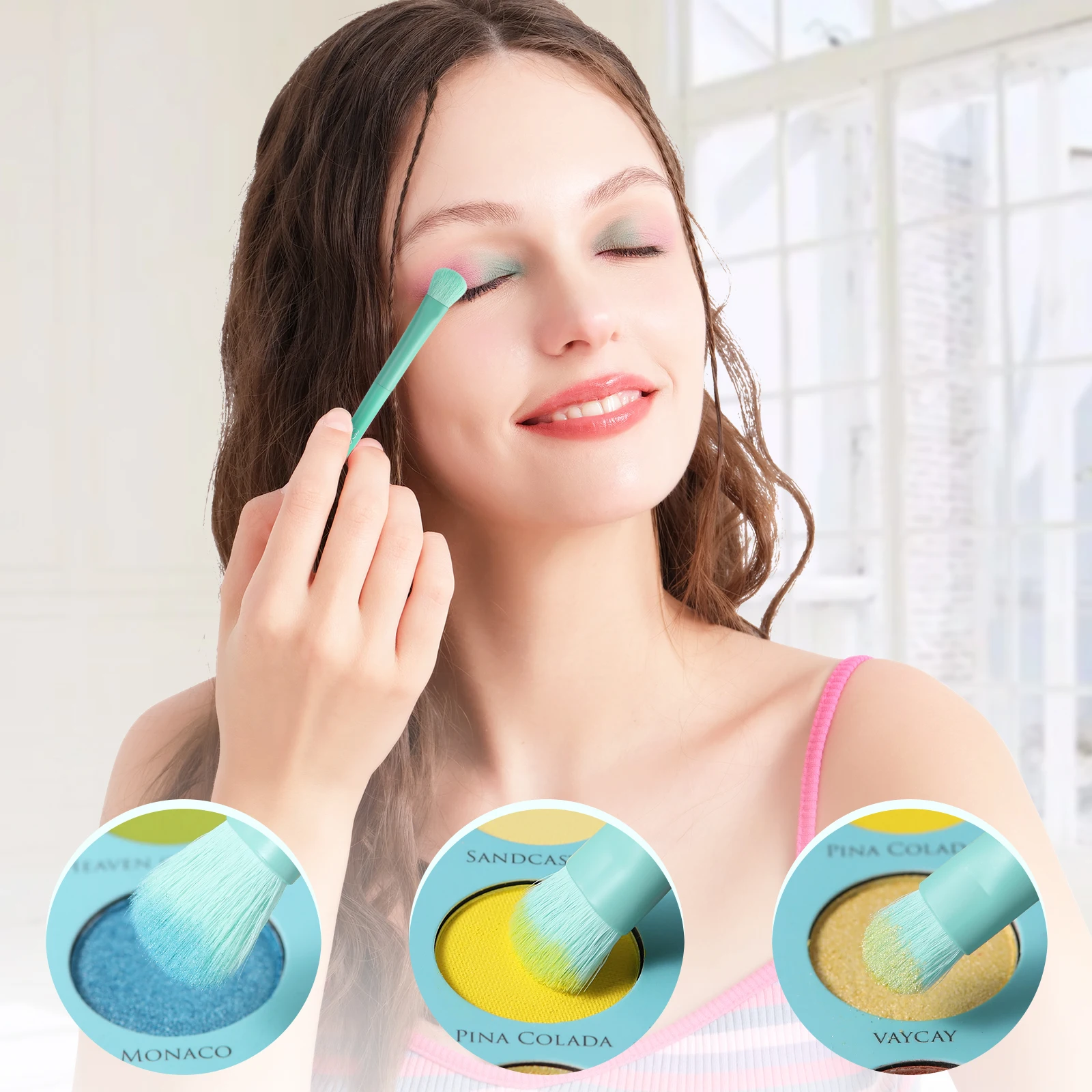 Docolor 9 шт. набор кистей для макияжа тени век основа румяна Косметика смешивание