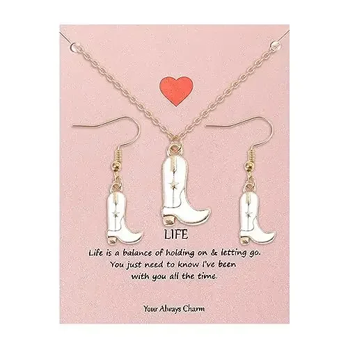 Ожерелье в ковбойском стиле серьги искусственная кожа для женщин Золотая