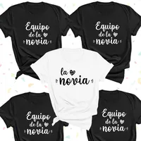 de la Novia Latina T shirt Women Spanish Boda Espanol Wedding T-shirt Team Bride EVJF Bachelorette Party Clothes hen party T shi 1