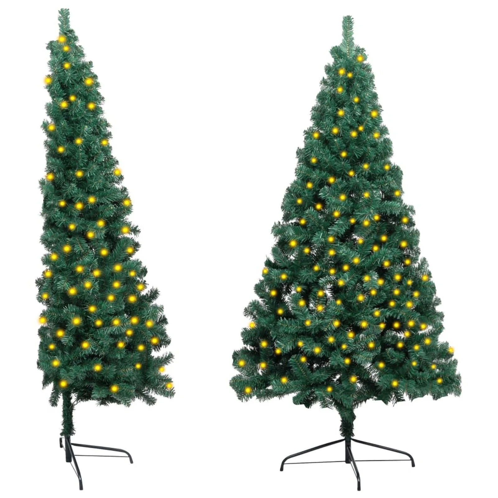 

Artificial Half Christmas Tree with LED&Stand Green 82.7" PVC