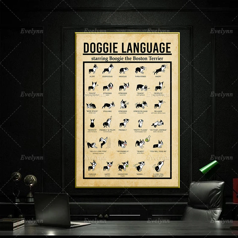 

Doggie Knowledge Vintage Poster Nordic Modern Home Living Room Decor Wall Art Prints Pictures Doggie Lovers Gift