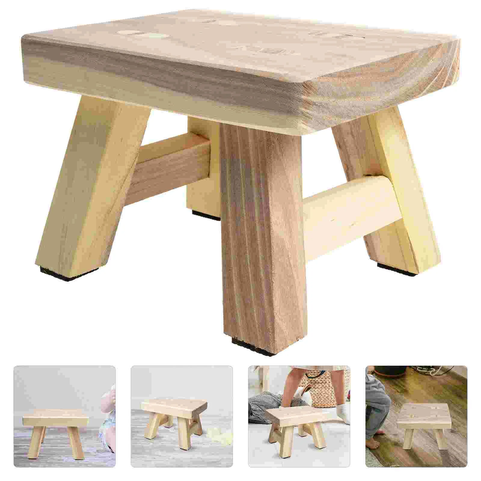 

Stool Step Wooden Kids Foot Wood Kitchen Small Bathroom Stools Rest Footstool Toilet Potty Children Bar Garden Helper Squatting