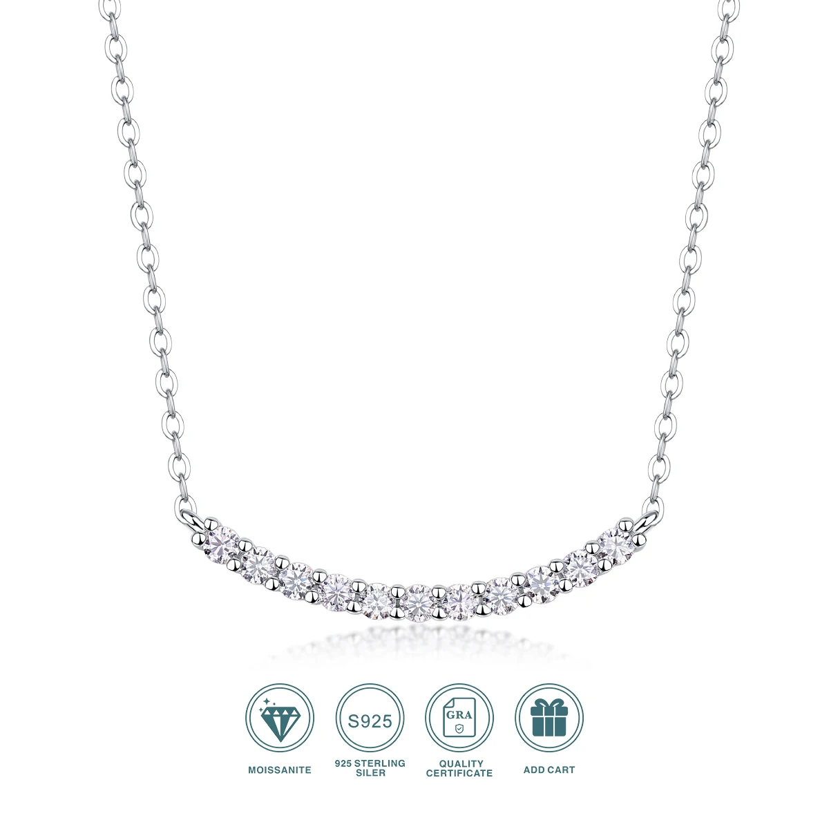 Подвеска JIUZUAN из муассанита с улыбающимся покрытием серебра 925 пробы