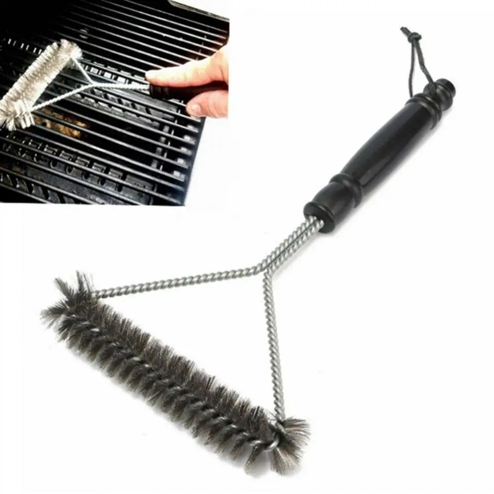 

12 Inch Barbecue Grill BBQ Brush Clean Tool Grill Accessories Stainless Steel Bristles Non-stick Cleaning Brushes Barbecue Acces