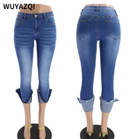 wuyazqi fashion womens pants hem zipper slim casual womens jeans hip jeans womens wear jeans woman high waist