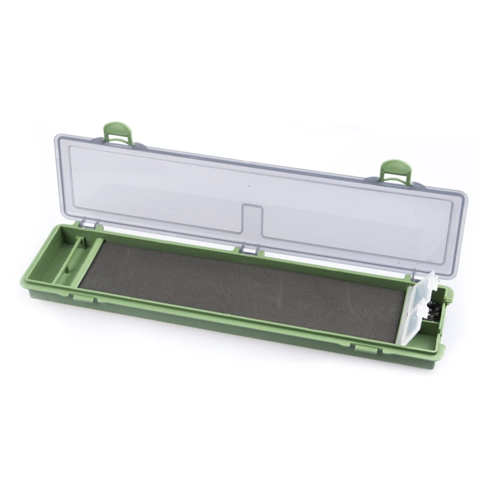 

Hot Sale Practical Fishing Tackle Box Fishing Storage Box 34.5×9×2.5cm Green Plastic Pressure-resistant 175g 1pc