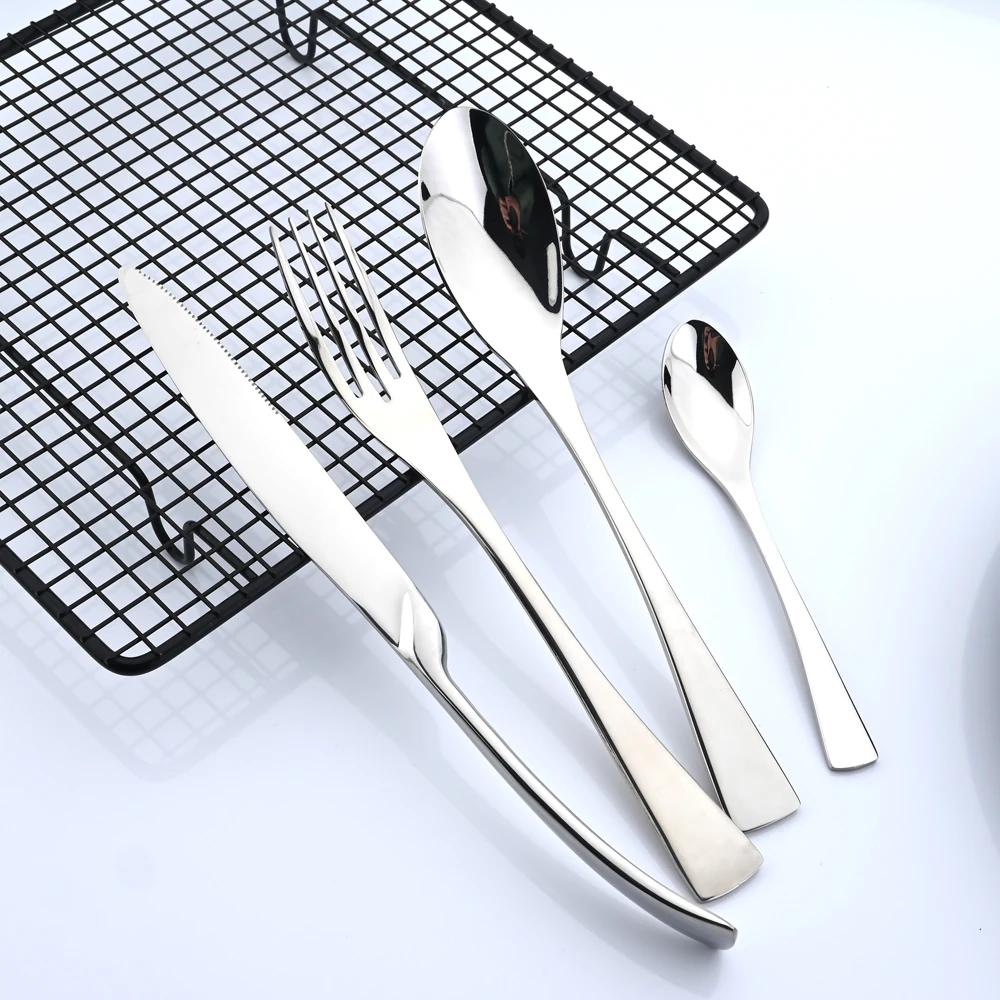 Блестящая зеркальная кухонная посуда из нержавеющей стали на 6 персон столовые