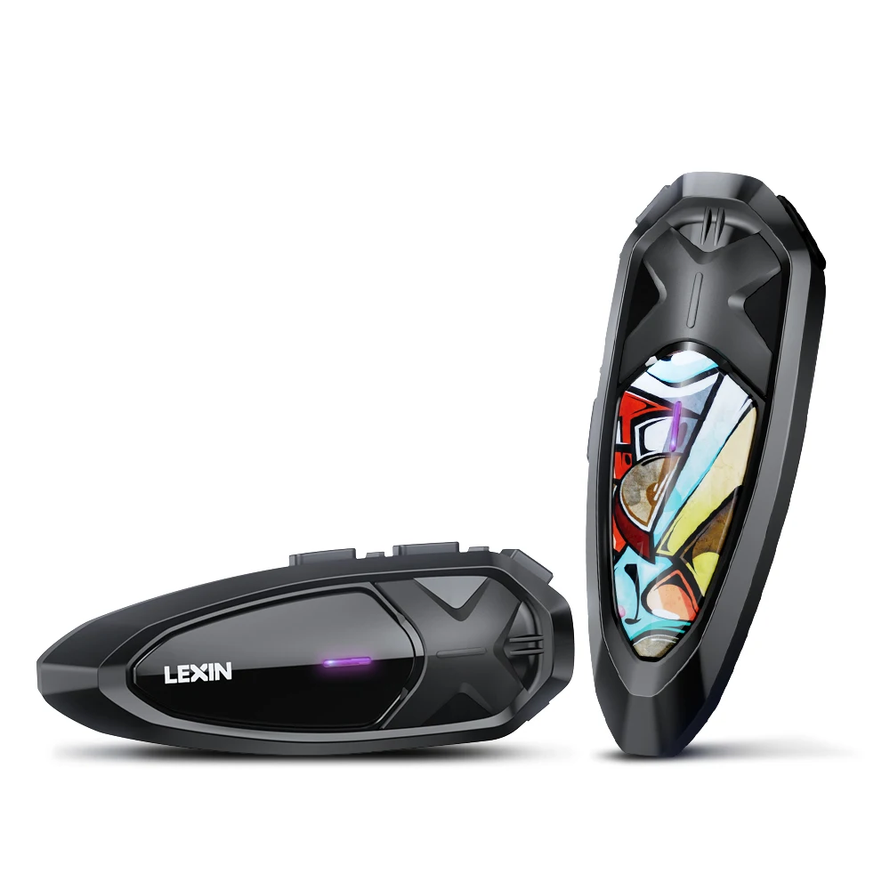 Фото Lexin GTX Intercom Bluetooth для мотоциклетного шлема, гарнитура, поддержка домофона и прослушивания музыки в одном времени, 10 гонщиков, 2000 м №1