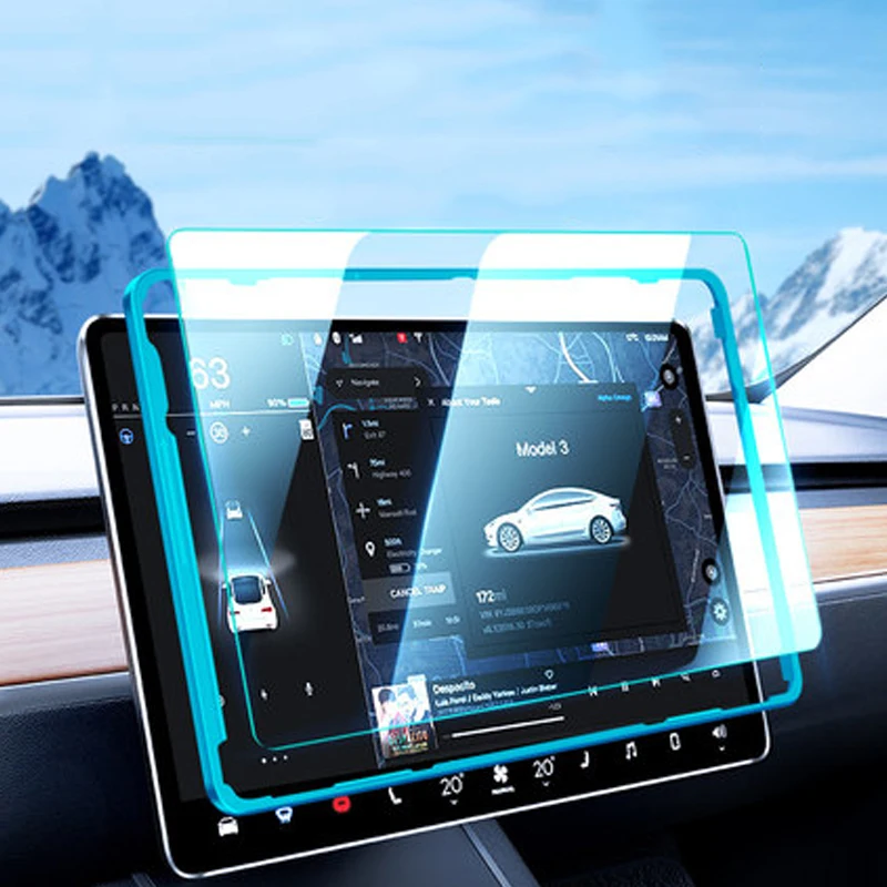 2022 gehärtetem Glas Screen Protector Entwickelt für Tesla Modell 3/Y Dashboard Touchscreen Matte High Definition Anti Fingerprint