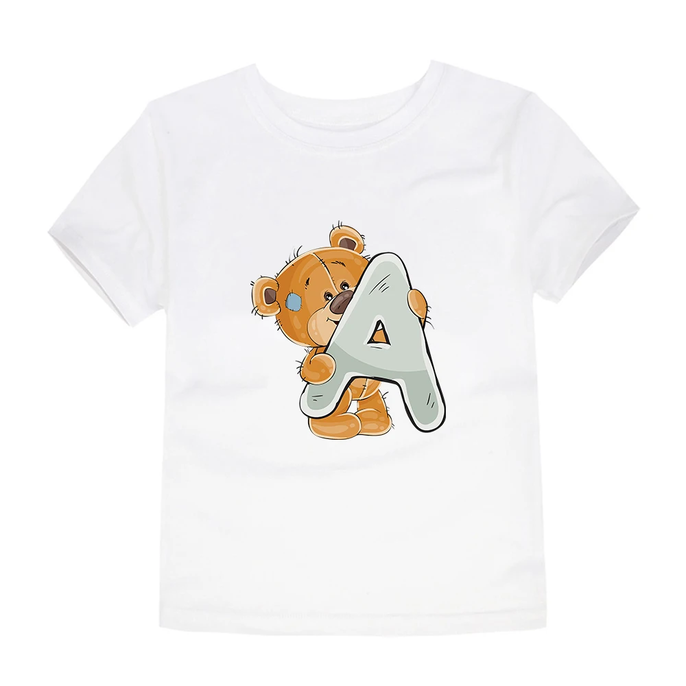 

Children's Clothes Boys Girls T-Shirt Surname Letter Short Sleeve Summer Harajuku Cartoon Top Fashion Outdoor Pullover T Shirt