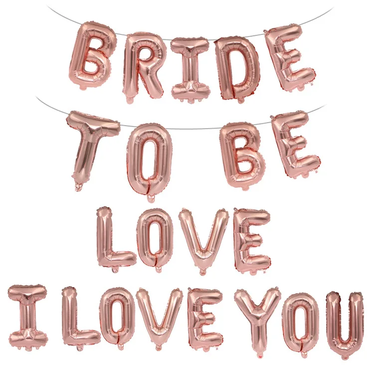 

Розовое золото буквы "Bride To Be" Фольга воздушные шары I Love You Свадебные украшения душа ребенка День Святого Валентина вечерние невесты подарок ...