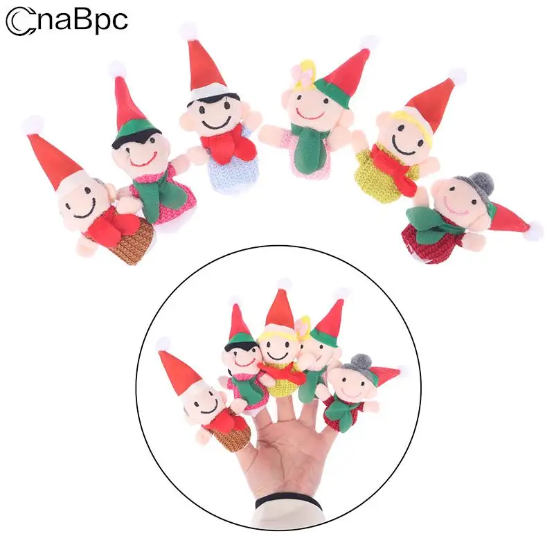 

6pcs 10cm Christmas Finger Puppet Santa Claus Snowman Penguin Storytelling Educational Toy Hand Puppet For Navidad Children Gift