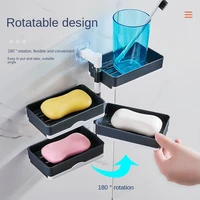 hole free and rotatable soap boxes multi functional soap dish flower foam bathroom storage bathroom accessories sets holder home