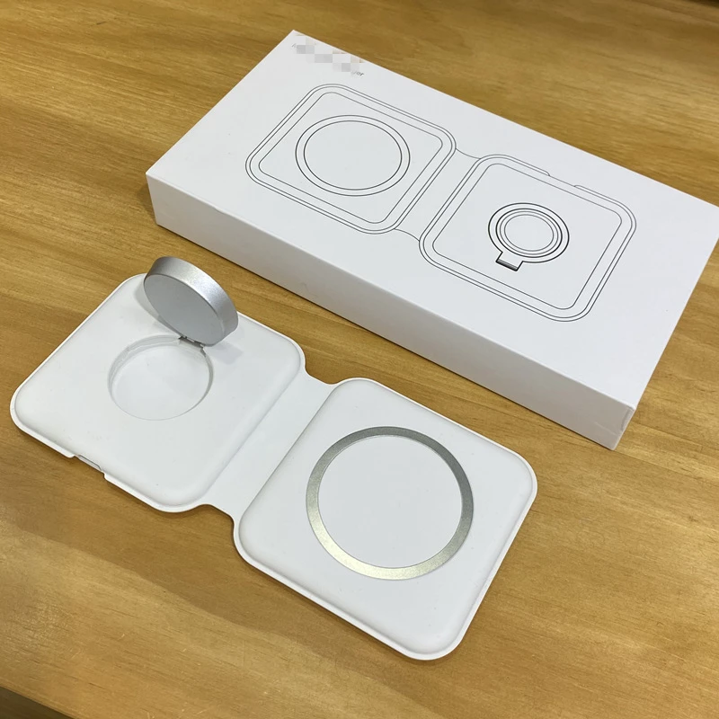 

10Pcs/ 2 In 1 15W Foldable Magnetic Duo Wireless Charging Pad for IPhone 13 Pro Max 12 IWatch Fast Macsafe Magsafe-charger