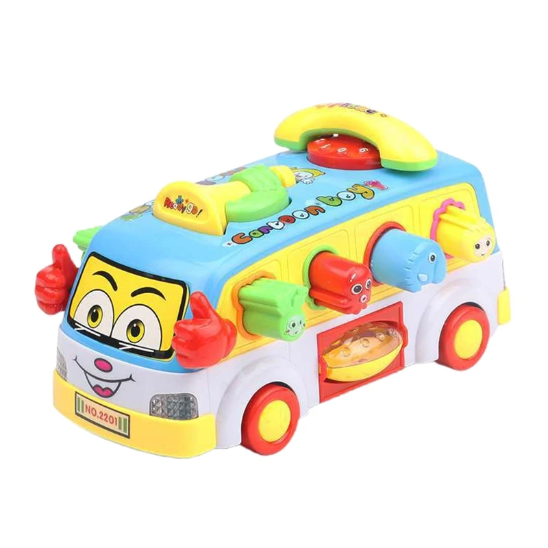 

Мини мультяшный пресс раздвижной автомобиль игрушка One-Push Active & Go музыка светящийся автобус игрушка интерактивный игровой автомобиль подар...