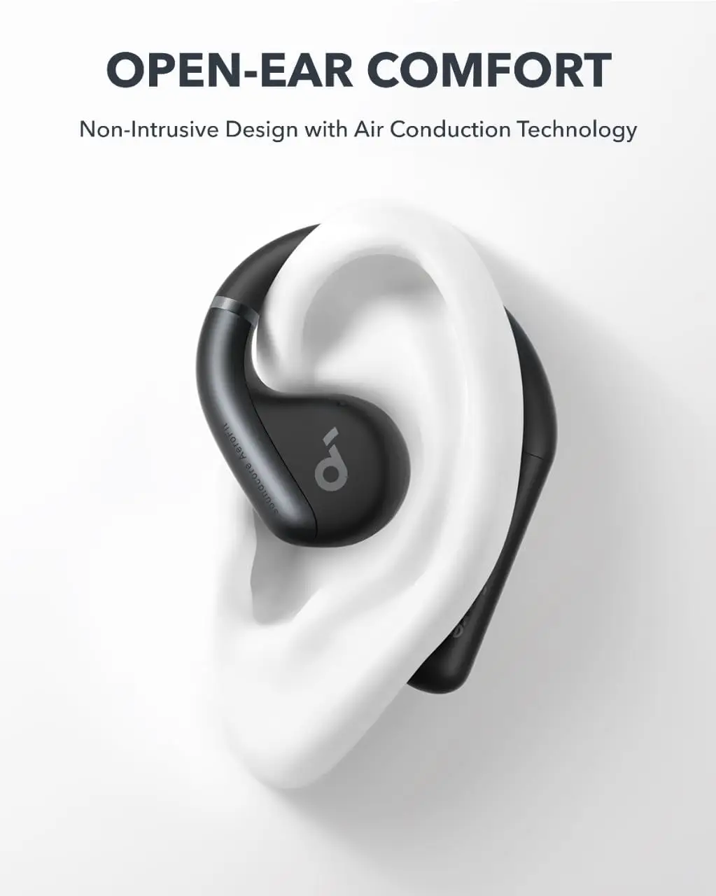 Фото Наушники Soundcore by Anker AeroFit с открытым ухом, Bluetooth, водонепроницаемые (IPX7), для спорта, глубокий бас, 42 часа работы, для бега и фитнеса №2