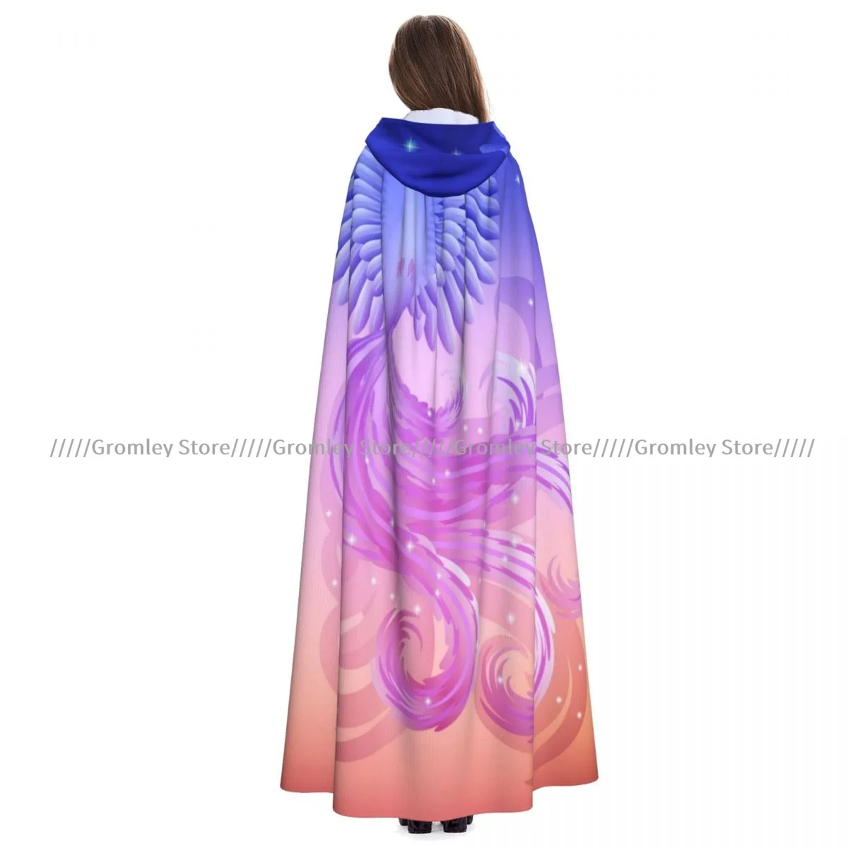 Плащ на Хэллоуин унисекс Волшебная птица Феникс огненная накидка средневековый