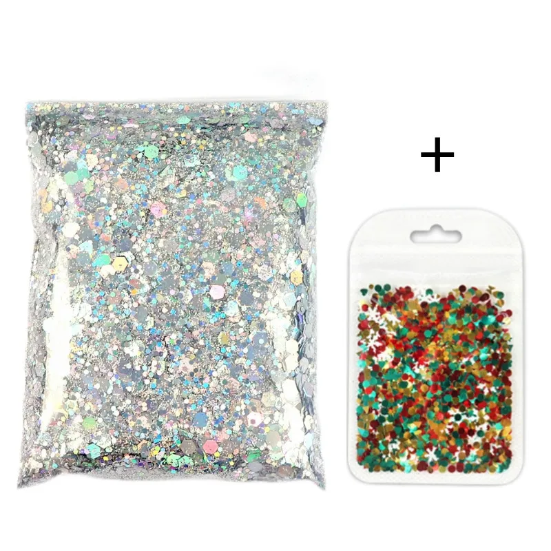 

50 г Золотая серебряная пудра с блестками голографические блестки смешанные шестиугольные ногти Рождественское украшение дизайнерские акс...