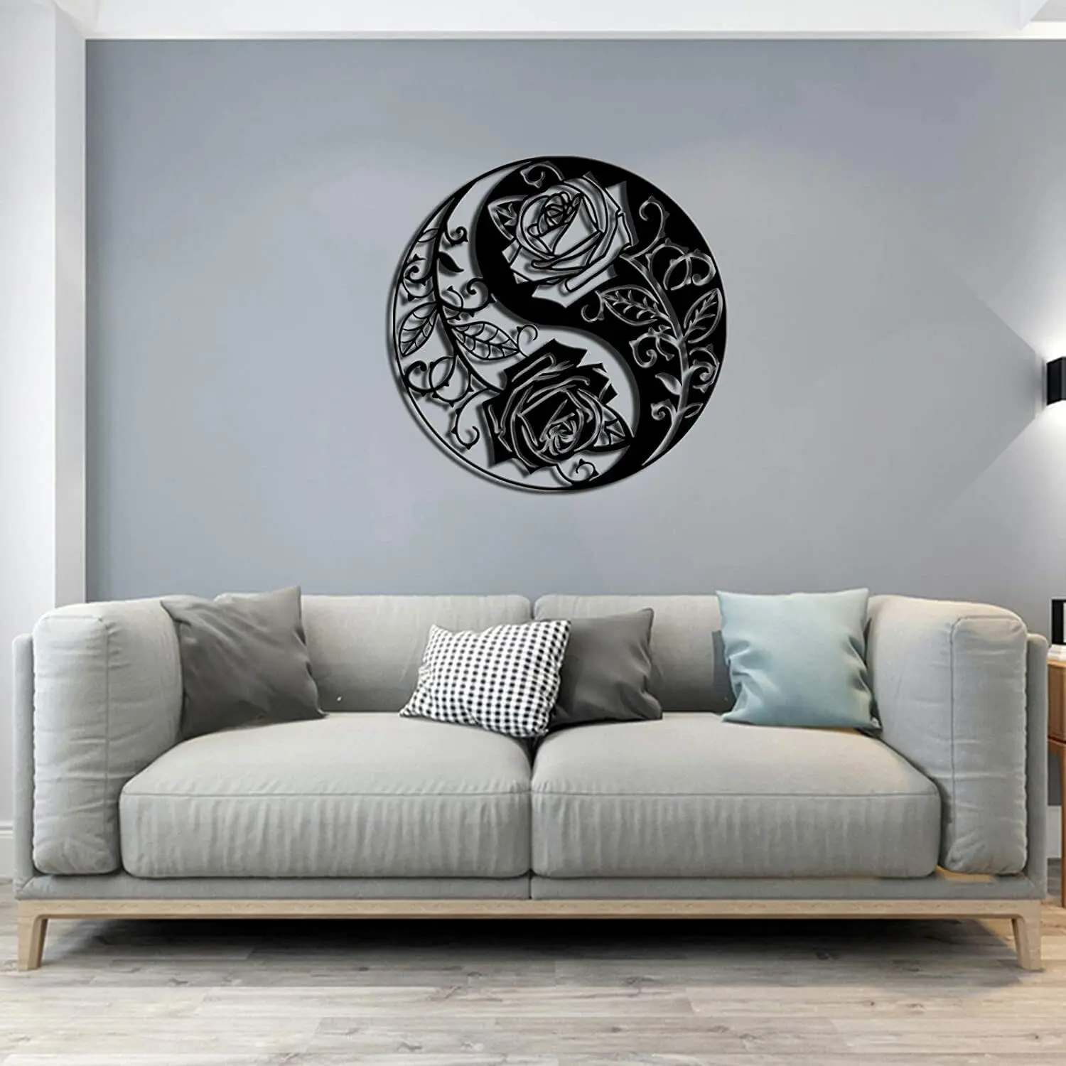 

Rose Metal Wall Art Flower Wall Sculpture Black Metal Modern Artwork Brand New
