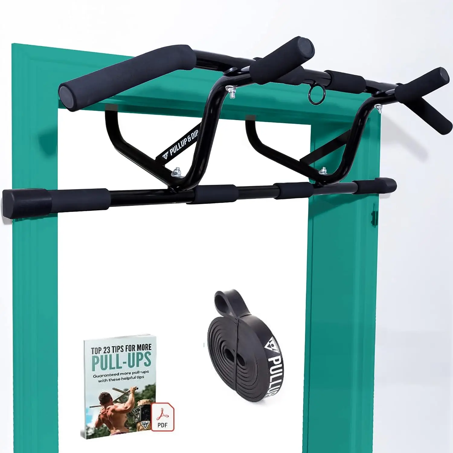 

& DIP Doorway Pull-Up Without Screwing And No Slipping, Professional Door Frame Chin-Up With Pull-Up Band, Padded Handles