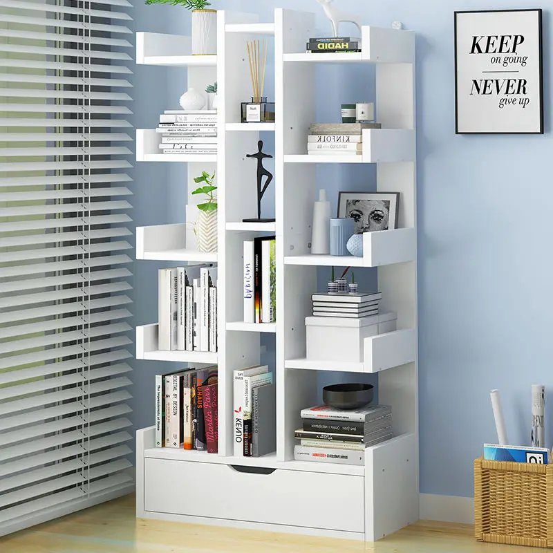 

Bookshelf floor multi-layer simple shelf student simple household storage rack living room creative art bookcase bookshelf wall