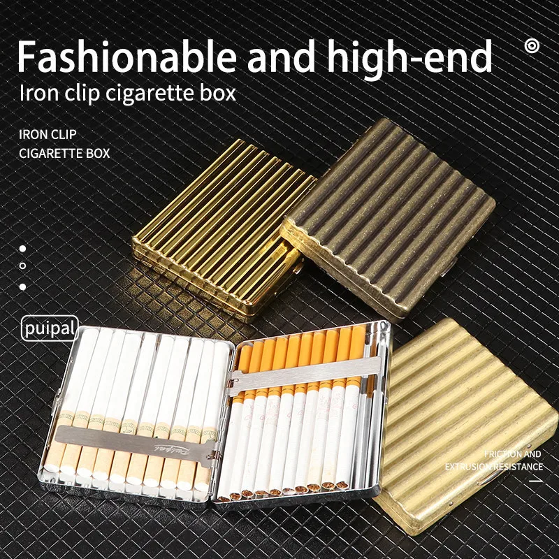 Металлическая сигарета чехол для мужчин 20 сигарет Clipswith с подарочными коробками
