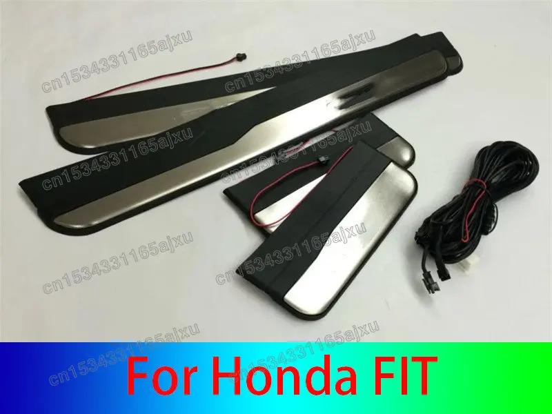 

Car LED Welcome Pedal Threshold Guard Plate Door Sill Guard Scratch Protection Car Accessories For Honda FIT 2014-2018
