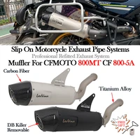 slip on for cfmoto 800mt cf 800 5a 2021 2022 motorcycle leo vince exhaust db killer escape moto carbon muffler middle link pipe