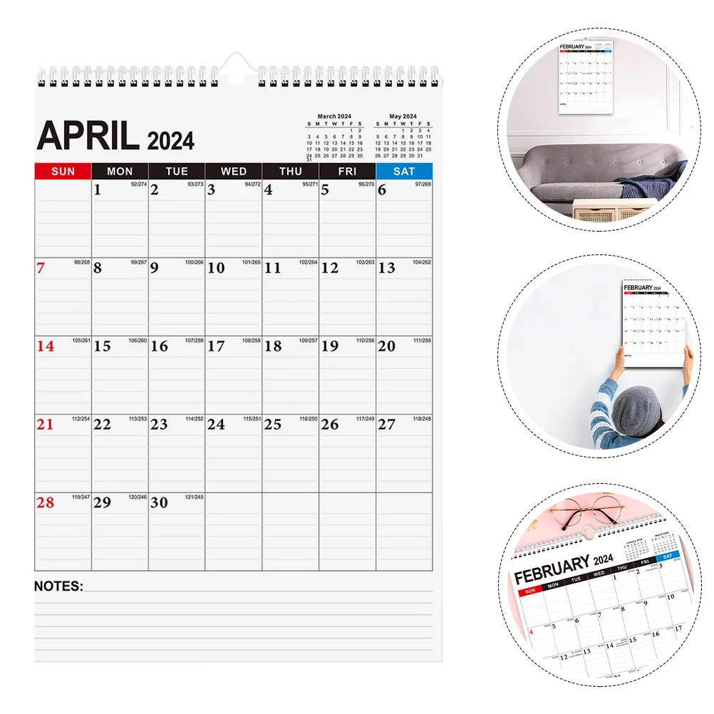 

Прочный настенный календарь, маленький домашний подвесной простой стильный комнатный ежедневный ежемесячный 2024-2025, бумажные праздничные офисные календари