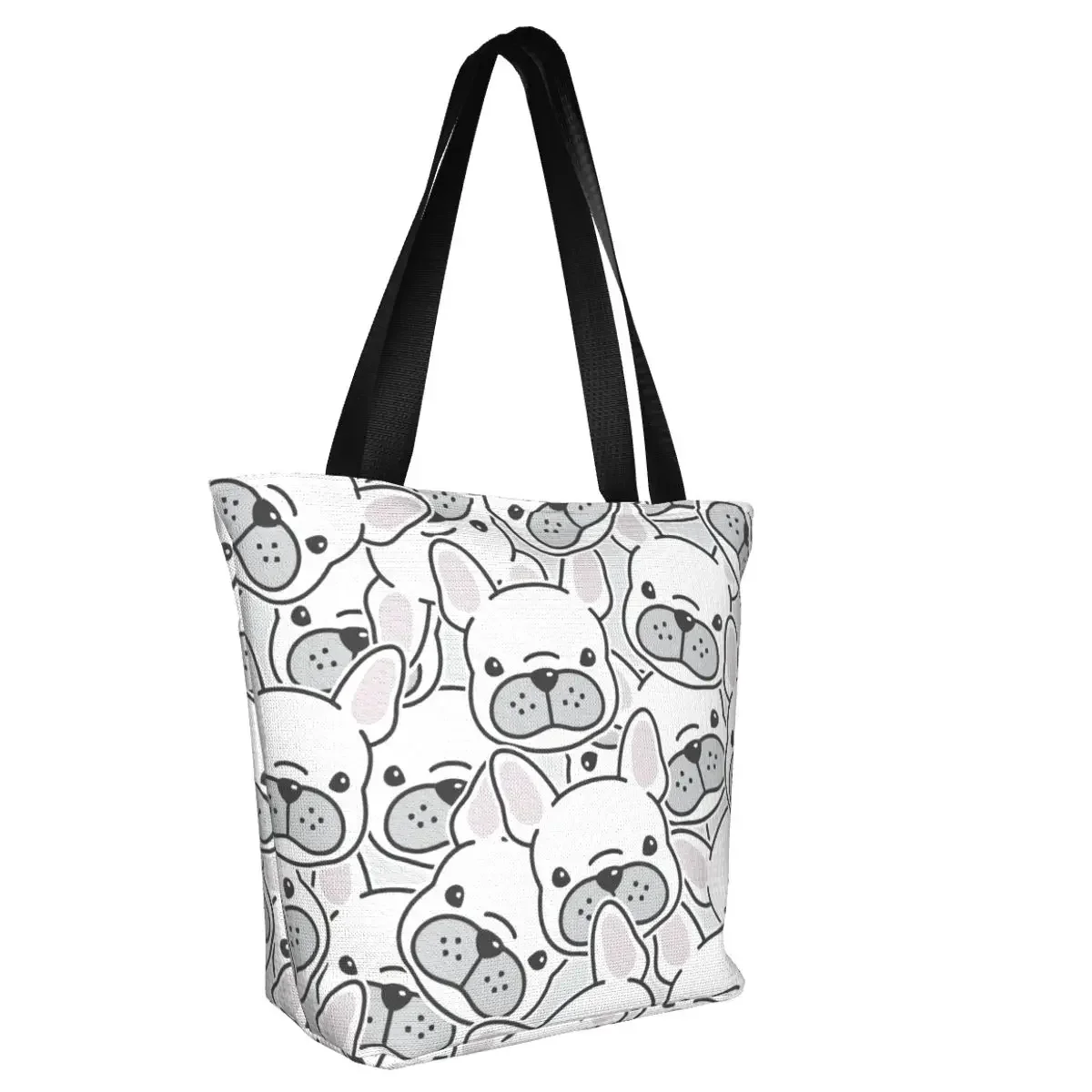 Сумка для покупок с изображением французского бульдога щенка