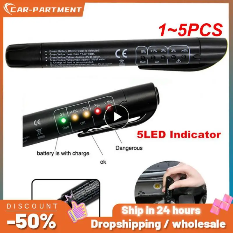 

1~5PCS Auto Liquid testing Brake Fluid Tester pen 5 LED indicator display for DOT3/DOT4 electronic pen brake fluid oil tester