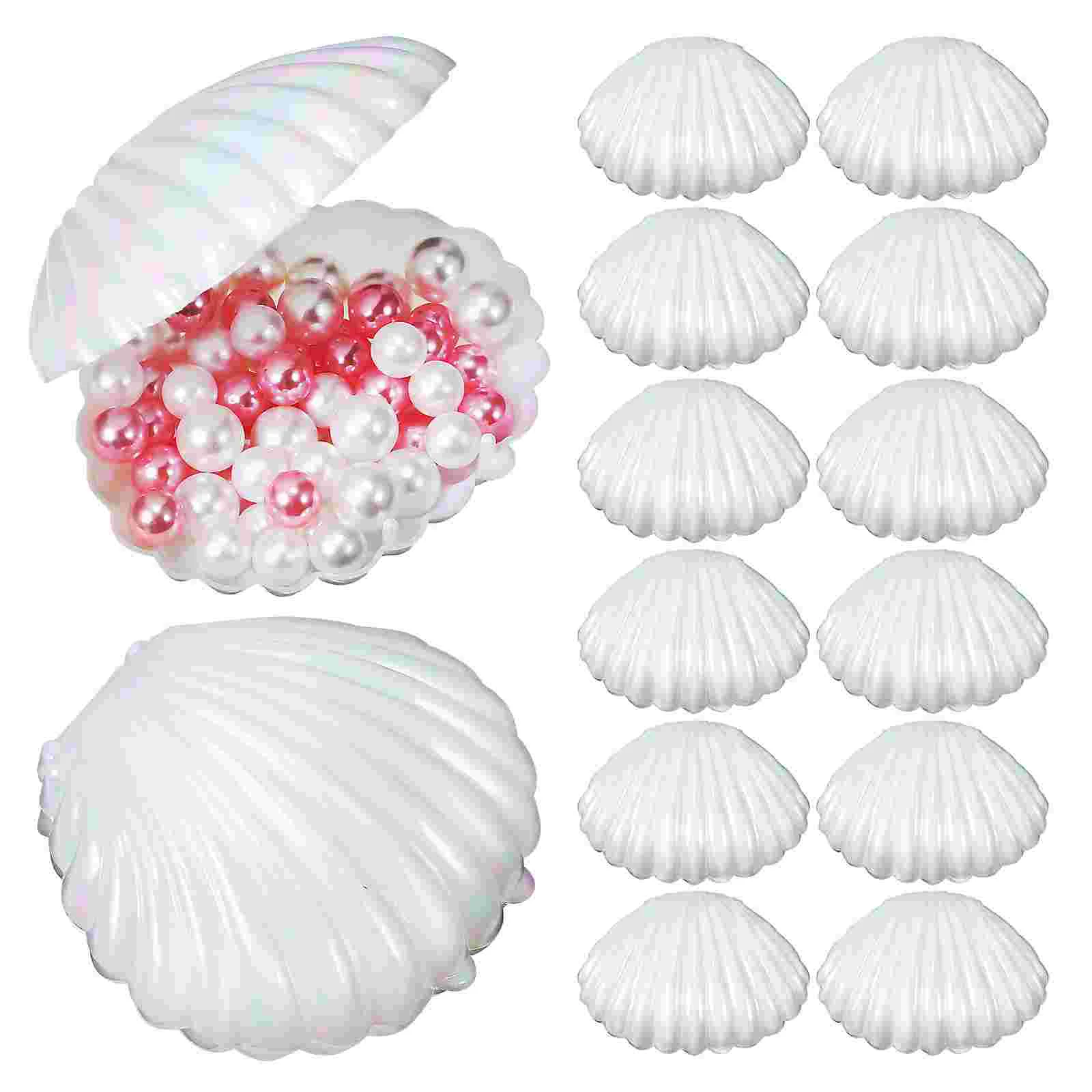 

15 Pcs Decor Small Jewelry Dish Sea Shell Holder Mermaid Office Abs Seashells Ornament Pearl Case