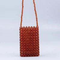 customized bead bag hand woven celebrity handbags fashion banquet party shoulder bag female luxury womens coin cross body bag