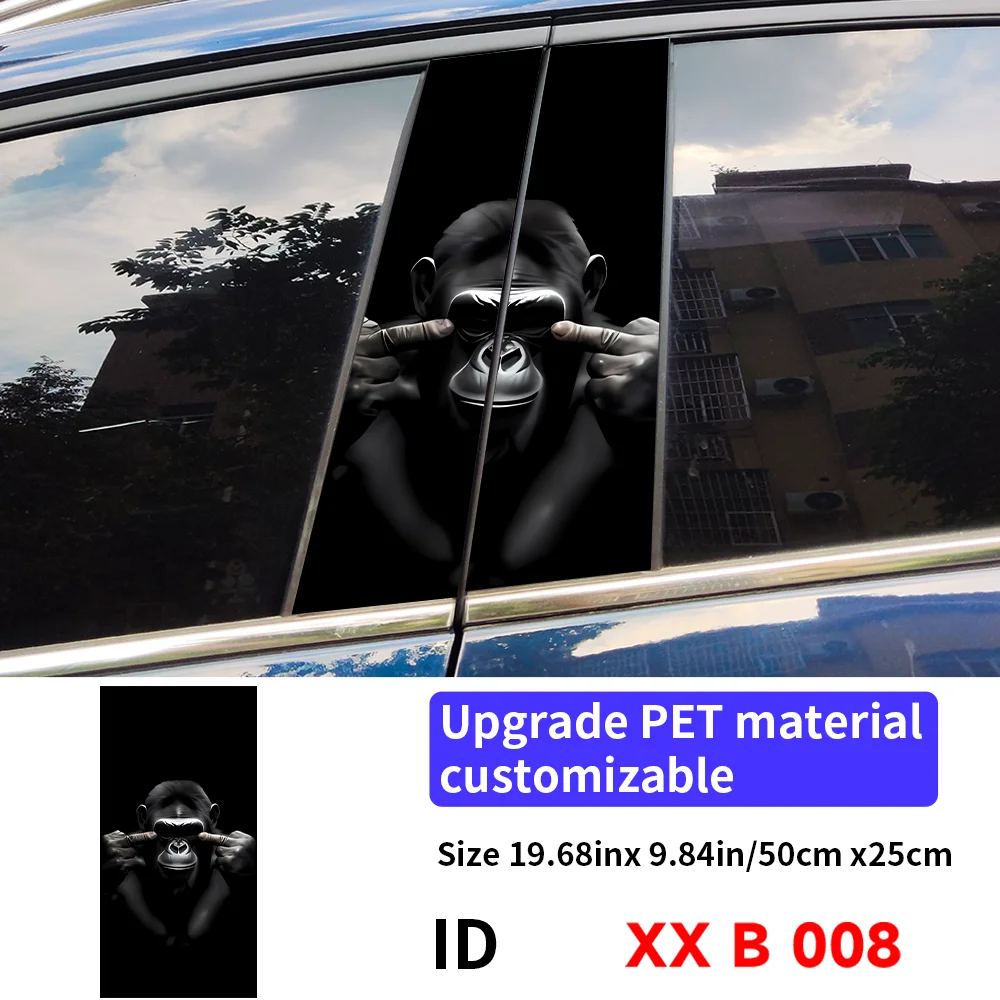 

Крутые орангутанговые автомобильные наклейки, виниловые наклейки на центральную стойку автомобиля, водонепроницаемые наклейки на центральную стойку автомобиля, царапины, декор, аксессуары