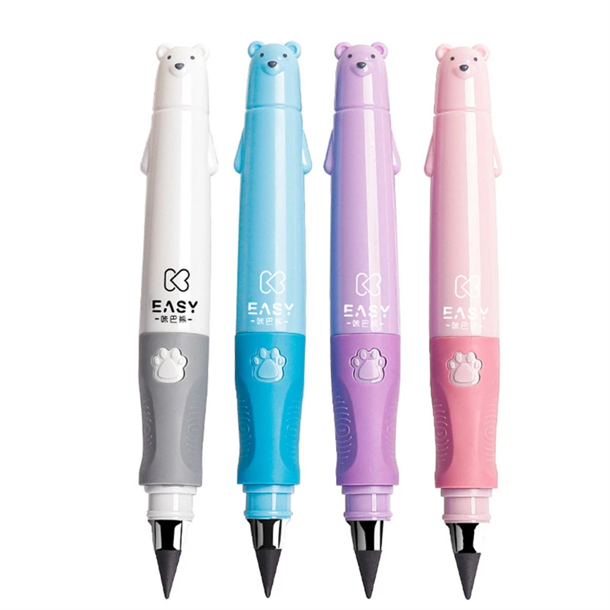 Pencil Bear Cute Pens Lapiz Lapices Kawaii Korean Stationery Supplies Cant Finish Writing Pencils Stylo Cadeau Maitresse Ecole