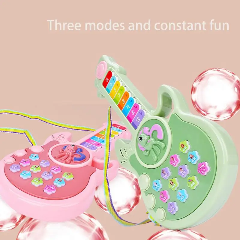 

Guitar Glow Button Design Electric Guitar Musical Toys Guitar Toy For Kids Handheld Musical Toy Learning Gifts For Kids