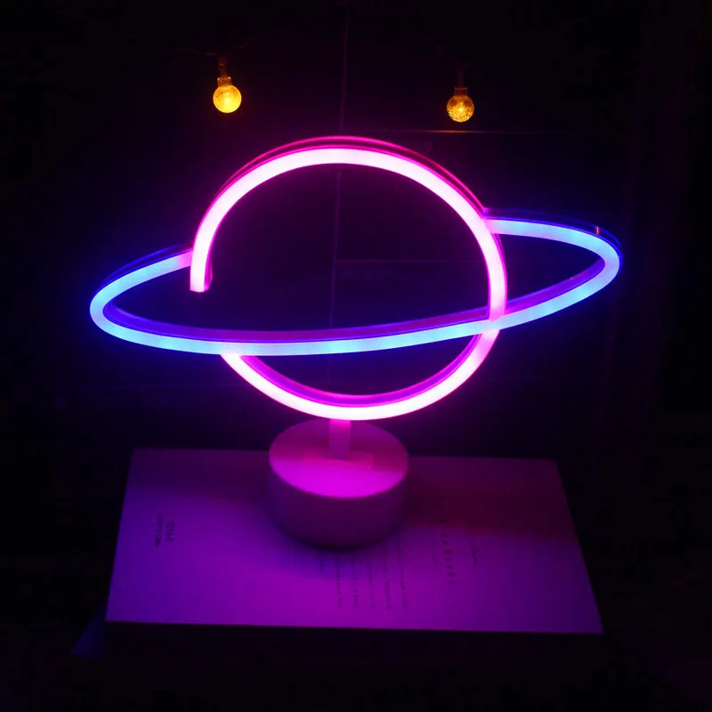 

Planet LED Night Lights Neon Light Sign Bedroom Decor Neon Sign Night Lamp for Rooms Wall Art Bar Party USB or Battery Powered