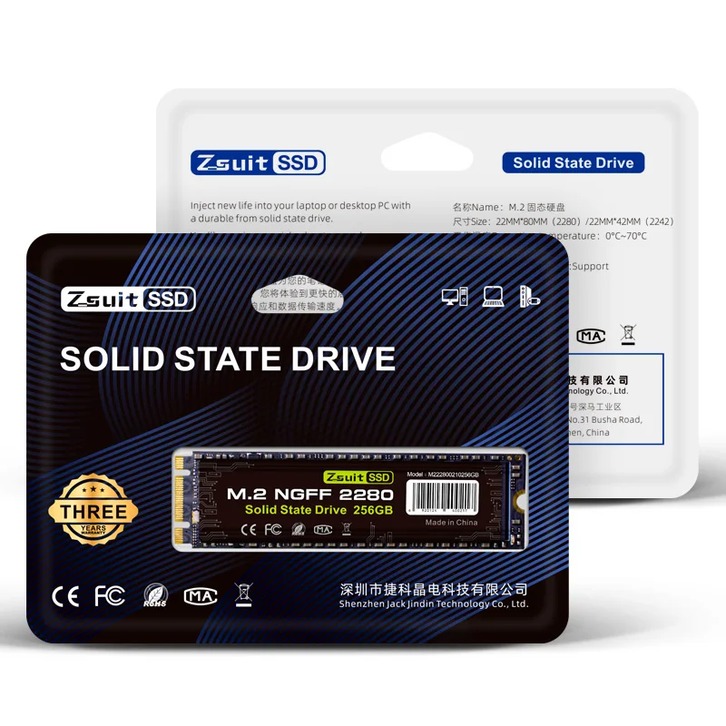 Zsuit M2 SATA SSD 128GB 256GB 512GB 1TB Solid State Drive 500GB 1 TB M.2 NGFF 2280 Internal Hard Disk HDD for Desktop Laptop