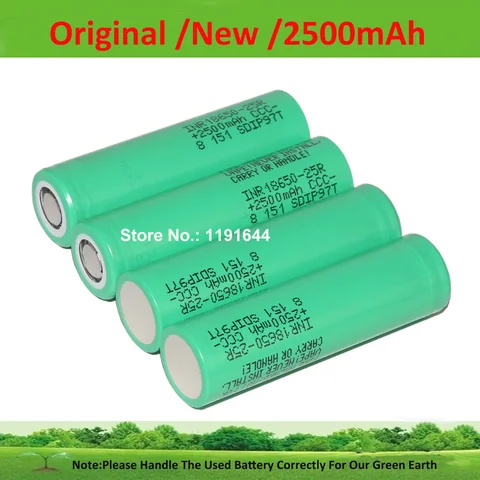 Литиевые аккумуляторы Samsung INR18650-25R 2500mAh