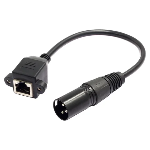 Разъем XLR3 к RJ45, сетевой кабель «папа-мама», 3-контактный адаптер 20 см, преобразователь, сетевой кабель DMX521, удлинительный кабель со светодиодной подсветкой