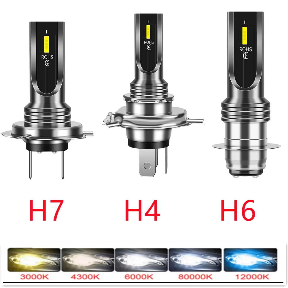 

2Pcs H4 Fog Light Bulb Motorcycle HeadLight h1 h7 Auto h6 h8 h9 h11 9006 9005 hb4 Car Bright 12v Golf 6 Lights Leds Lamp Canbus