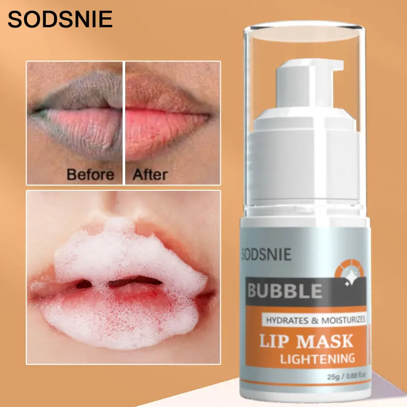 

Bubble Brightening Lip Mask Nourishing Repairing Lip Care Whitening Removing Pigment Lighten Lip Lines Resist Dry Cracks 25G