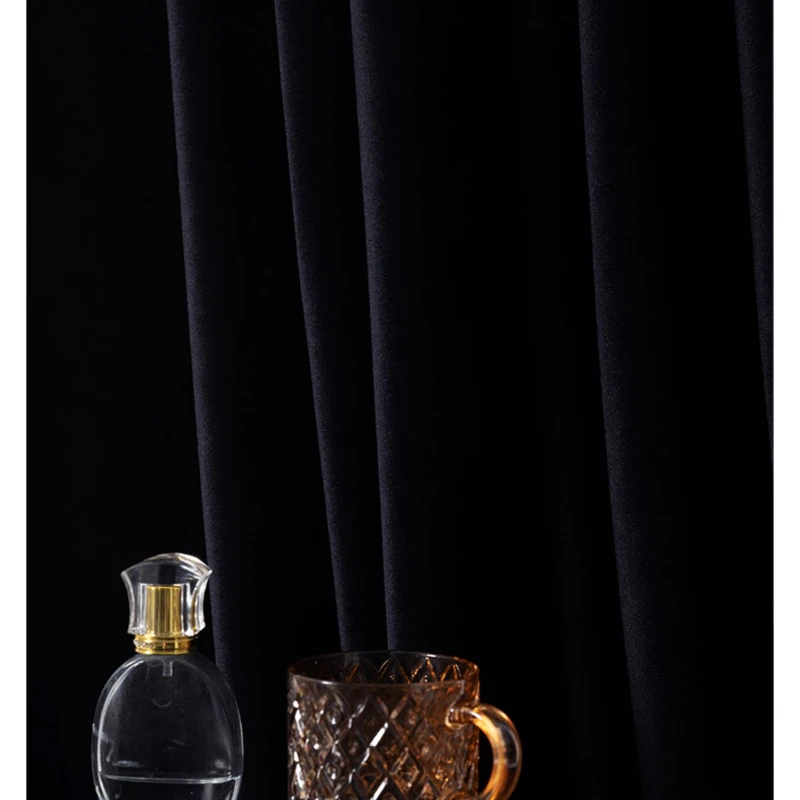 Czarne czarne zasłony zaciemniające do salonu sypialnia jadalnia nieprzezroczysta osłona przeciwsłoneczna gospodarstwa domowego francuskie okno