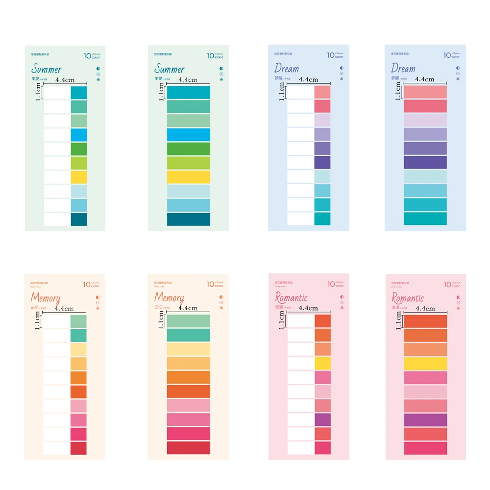 

200 Sheets Colorful PET Waterproof Sticky Notes Bright Colour Loose Leaf Index Memo Pad Take Notes Student Office Stationery